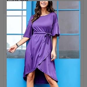 Reborn Collection Purple High-Low Wrap dress XL